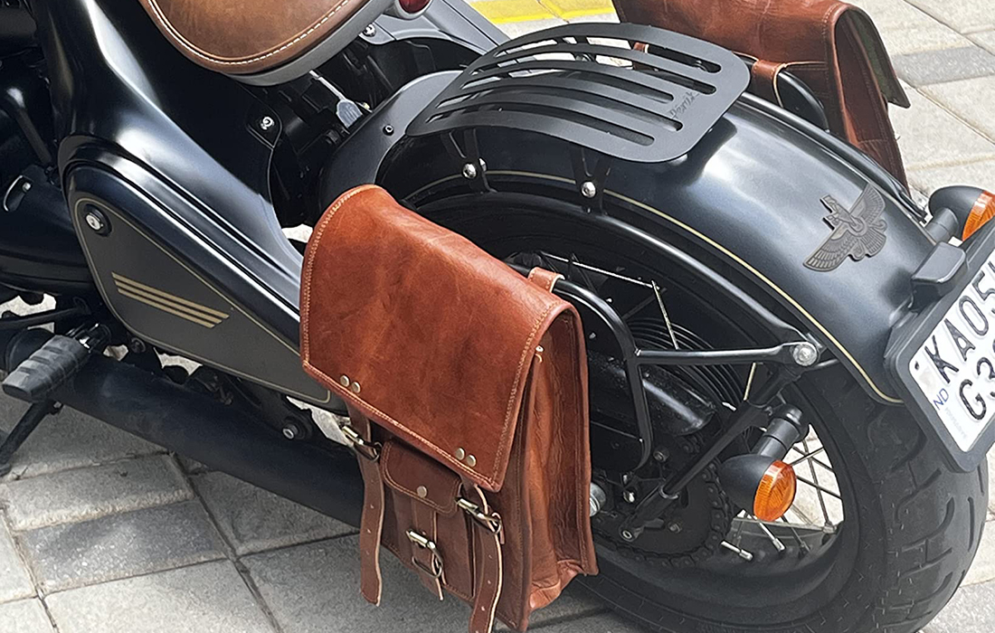 Ultimate Black Leather Motorcycle Side Bag | Stylish & Functional ...